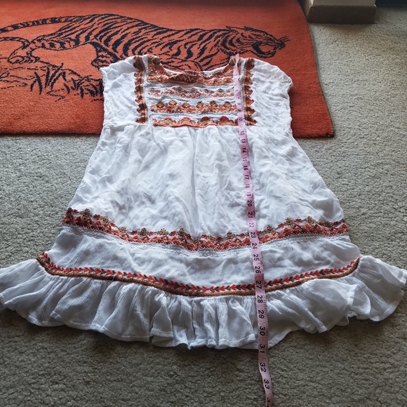 Free People Mini Dress Embroidered Boho Sunrise Tunic XS - Picture 4 of 11